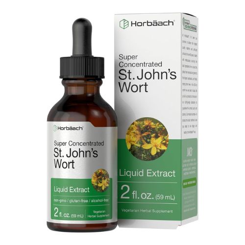 Horbäach St Johns Wort Tincture, 2 Oz, Alcohol Free, Vegetarian, Non-GMO, Gluten Free Liquid Extract