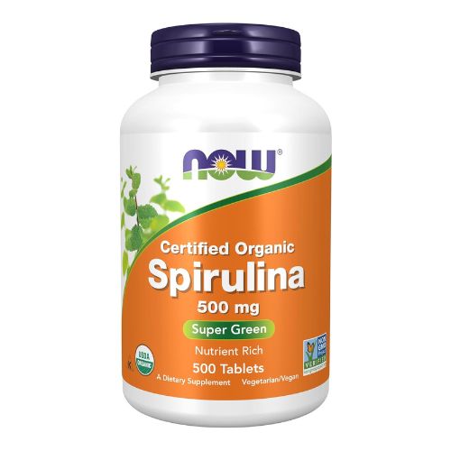 NOW Supplements, Organic Spirulina 500 mg with Vitamins, Minerals and GLA (Gamma-Linolenic Acid), 500 Tablets