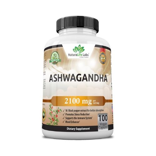 Organic Ashwagandha 2,100 mg - 100 Vegan Capsules Pure Organic Ashwagandha Powder and Root Extract - Stress Relief, Mood Enhancer