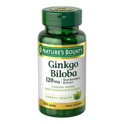 Nature's Bounty Ginkgo Biloba Capsules 120mg, Memory Support Supplement, Supports Brain Function and Mental Alertness, 100 Capsules