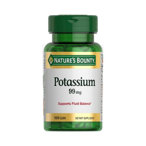 Nature's Bounty Potassium, Supports Fluid Balance, Dietary Supplement, 99 mg, 100 Caplets