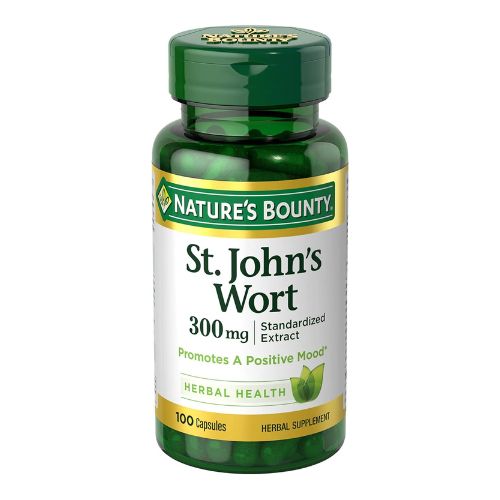 Nature's Bounty St. John’s Wort 300mg Capsules, Herbal Health Supplement, Promotes a Positive Mood, 100 Capsules