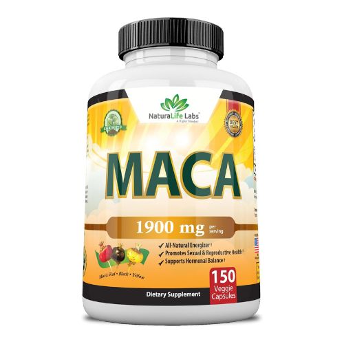 Organic Maca Root Black, Red, Yellow 1900 MG per Serving - 150 Vegan Capsules Peruvian Maca Root Gelatinized 100% Pure Non-GMO Supports Reproductive Health Natural Energizer