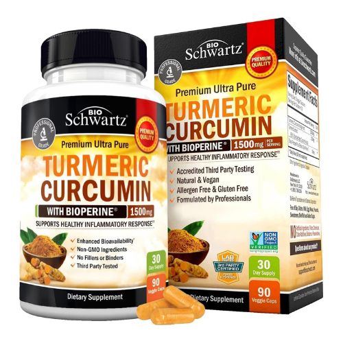 High Absorption Ultra Potent Turmeric Supplement with 95% Curcuminoids and BioPerine - Non GMO Turmeric Capsules for Joint Support - 90 Capsules